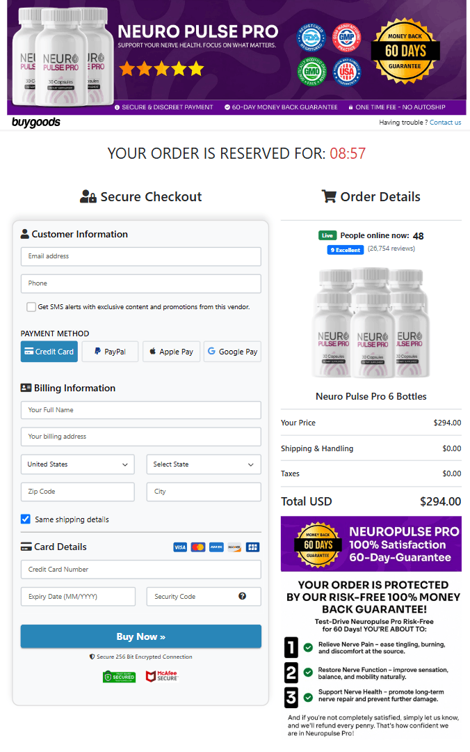 NeuroPulse Pro order page